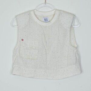 Urban Outfitters‎ BDG Womens Sleeveless Speckled Crop Tank Top Size S White Slit